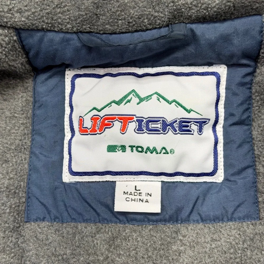 Lift Ticket Toma Mens Large Blue Colorblock P.U. Coated Insulated Ski Jacket